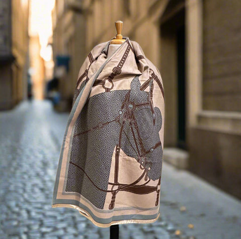 Luxury Equestrian Print Scarf - The Carriage