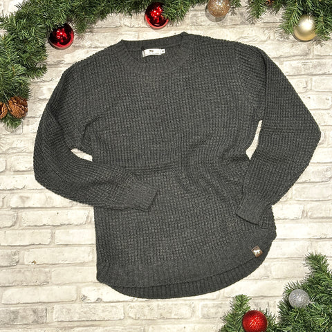 Blissful Crofton Knit Sweater - Charcoal