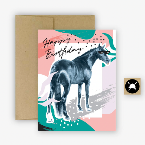 Pop Art Horse Birthday Greeting Card