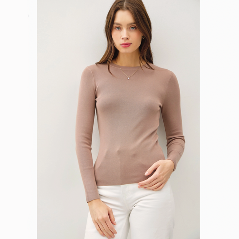 Rib Knit Sweater - Mocha